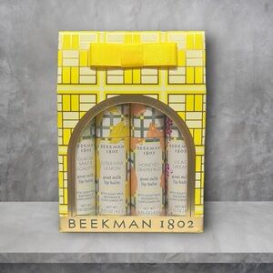 Beekman 1802 4-Piece Lip Balm Set- hydrating, clean ingredients, goat milk